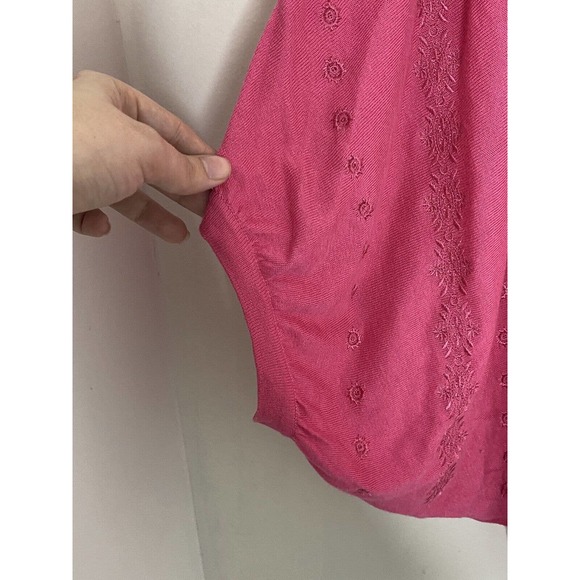 Neiman Marcus Pink Embroidered Floral Open Front Short Sleeve Bolero Sz XS S - Picture 3 of 5